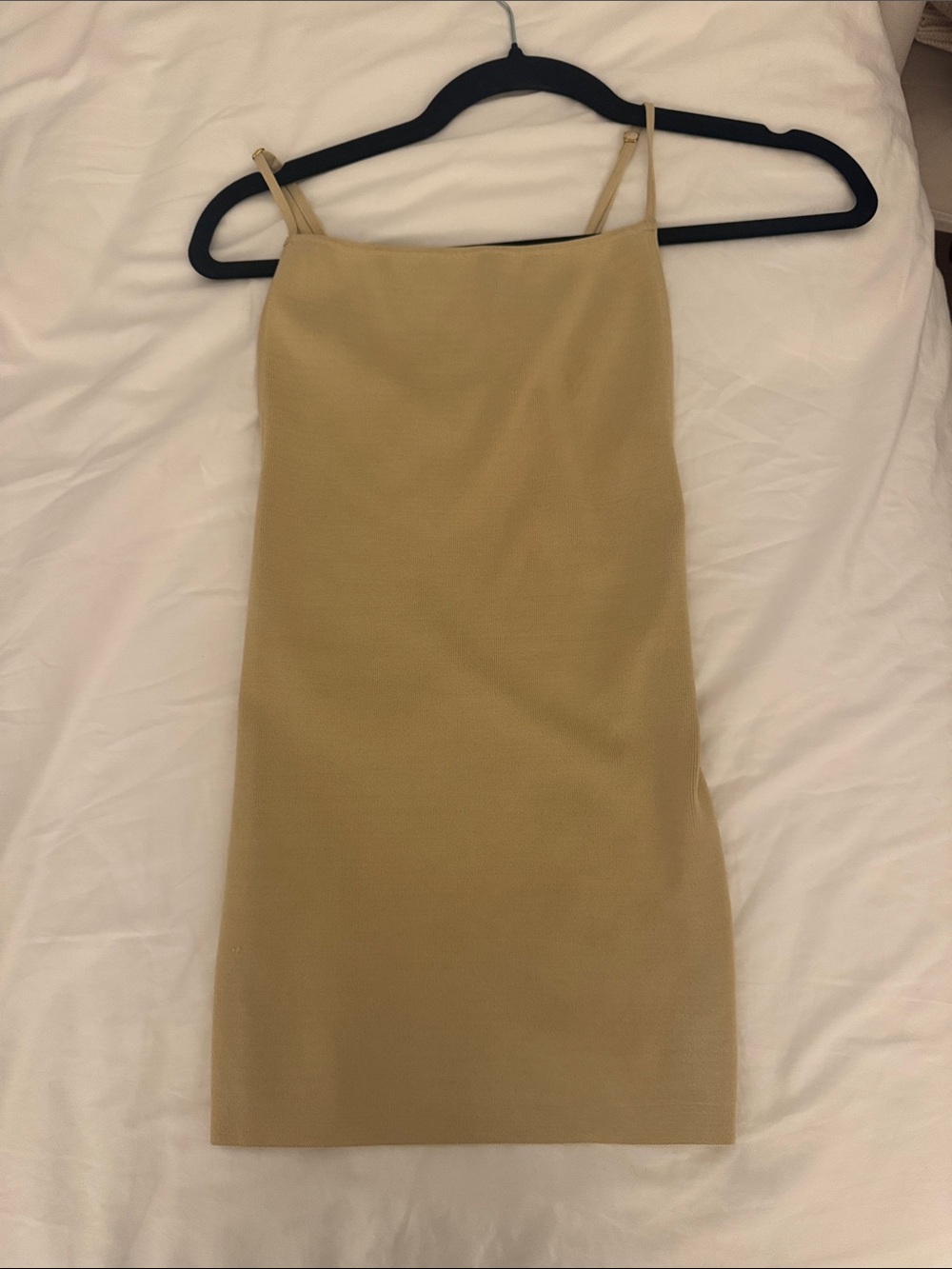 WeWoreWhat Camel Spaghetti-Strap Mini Dress